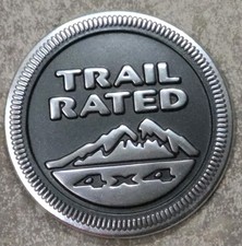 Jeep Trail Rated 4x4 Gray Black Fender Badge Emblem Oem