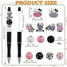 12 Set Plastic Bead Pen Beaded Pens Kit DIY Pens Making Kit With Round Wooden...