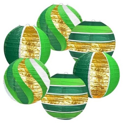 Graduation Paper Lanterns Party Decorations, Green Gold Hanging Green and gold