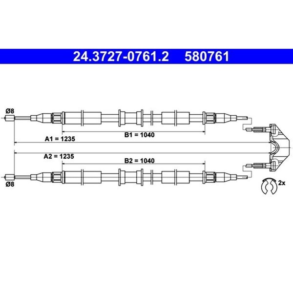 ATE 24.3727-0761.2 Seilzug, Feststellbremse-image