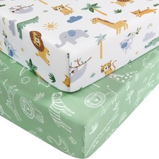 Baby Crib Sheets for Boys and Girls, Fitted Crib Sheets 52" x 28", Soft Breat...