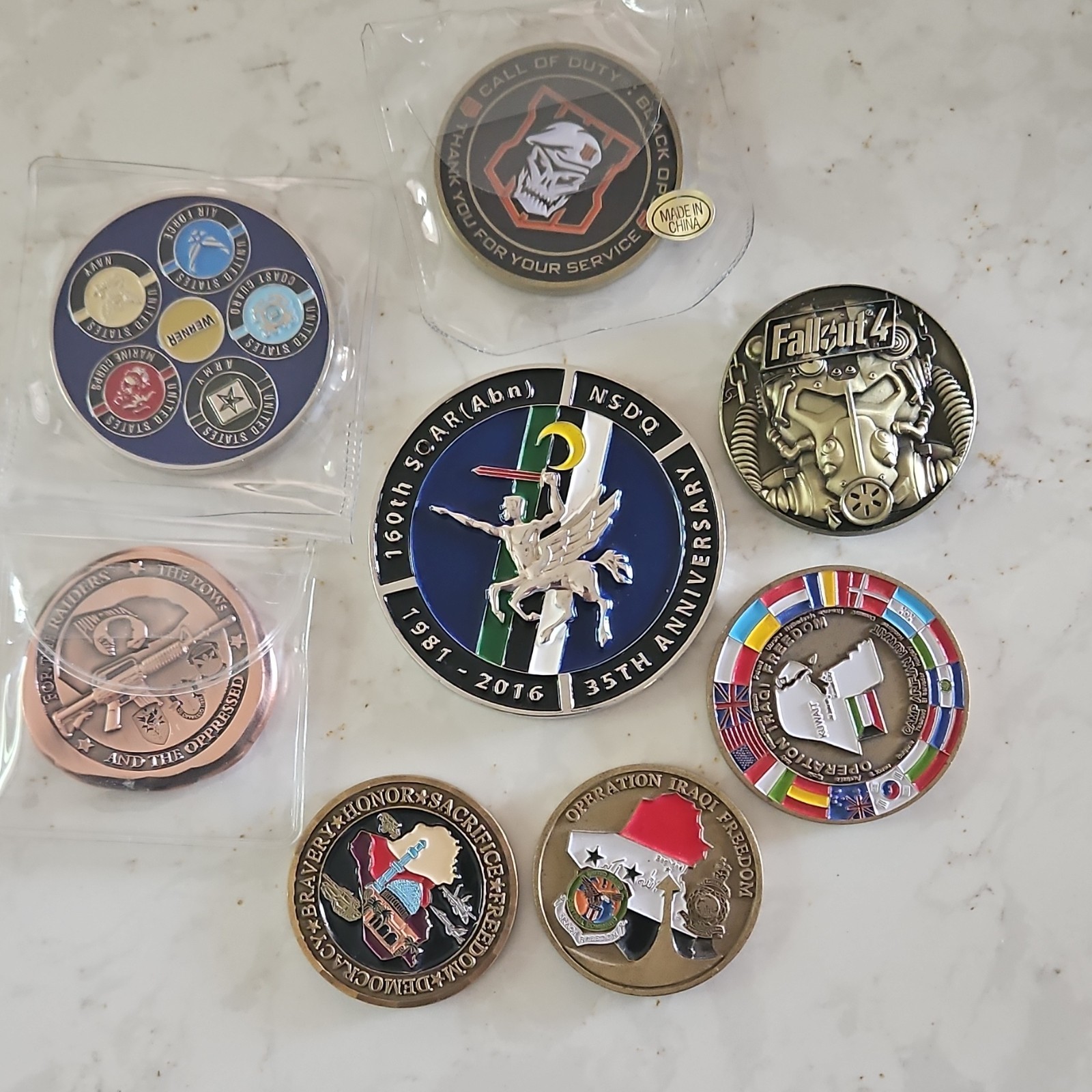 Military Challenge Coins Lot 160th SOAR Troy Fallout 4-image