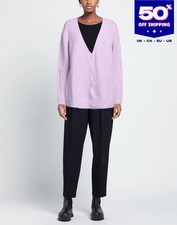 UVP173€ VICOLO Strickjacke One Size Mohair Wollmischung Lila Y-Ausschnitt Made in Italy