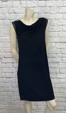 MICHAEL KORS WOMEN'S BLACK SLEEVELESS DRESS WITH FAUX LEATHER TRIM SIZE 6