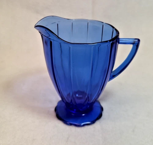 Vintage Hazel-Atlas Cobalt Blue Newport Hairpin Creamer - Depression Glass