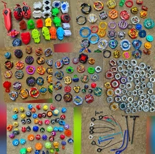 Huge Tomy Beyblade Lot Launchers Blade Driver Spinner Disks Metal & Plastic