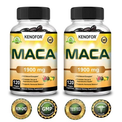 Organic Maca Root Capsules | 120 Capsules Peruvian Maca Extract for Men & Women