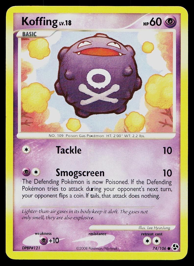 Pokemon Card Great Encounters Koffing 74/106 Common