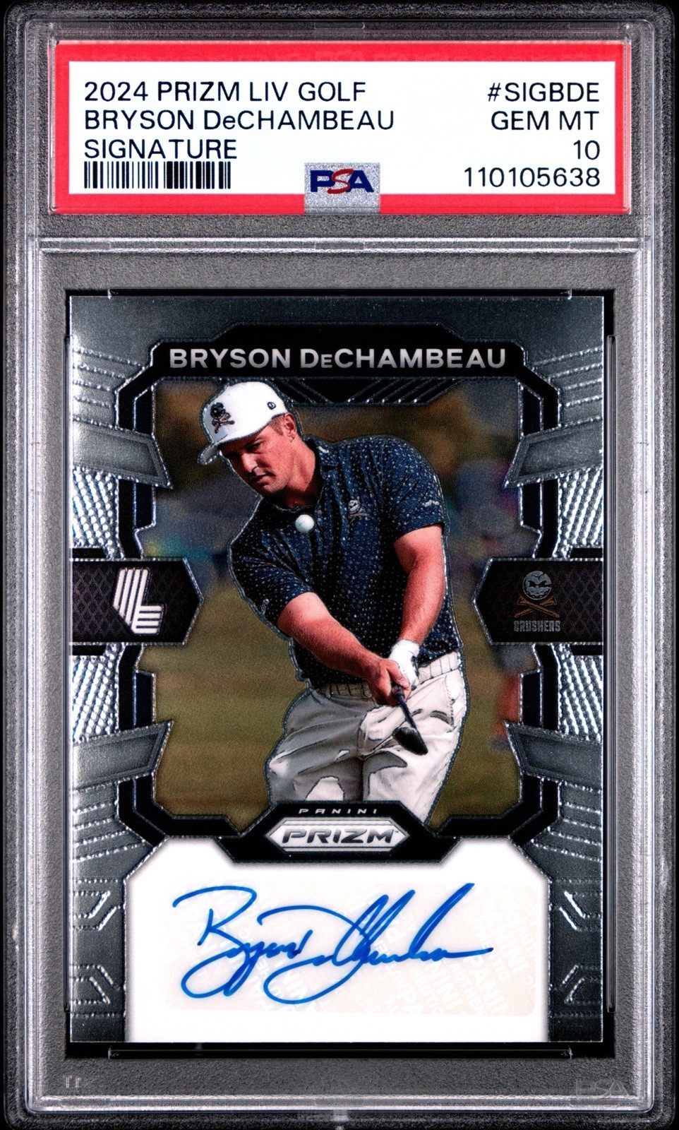 2024 Panini Prizm Bryson DeChambeau Auto PSA 10 Crushers GC LIV Golf Pop 11