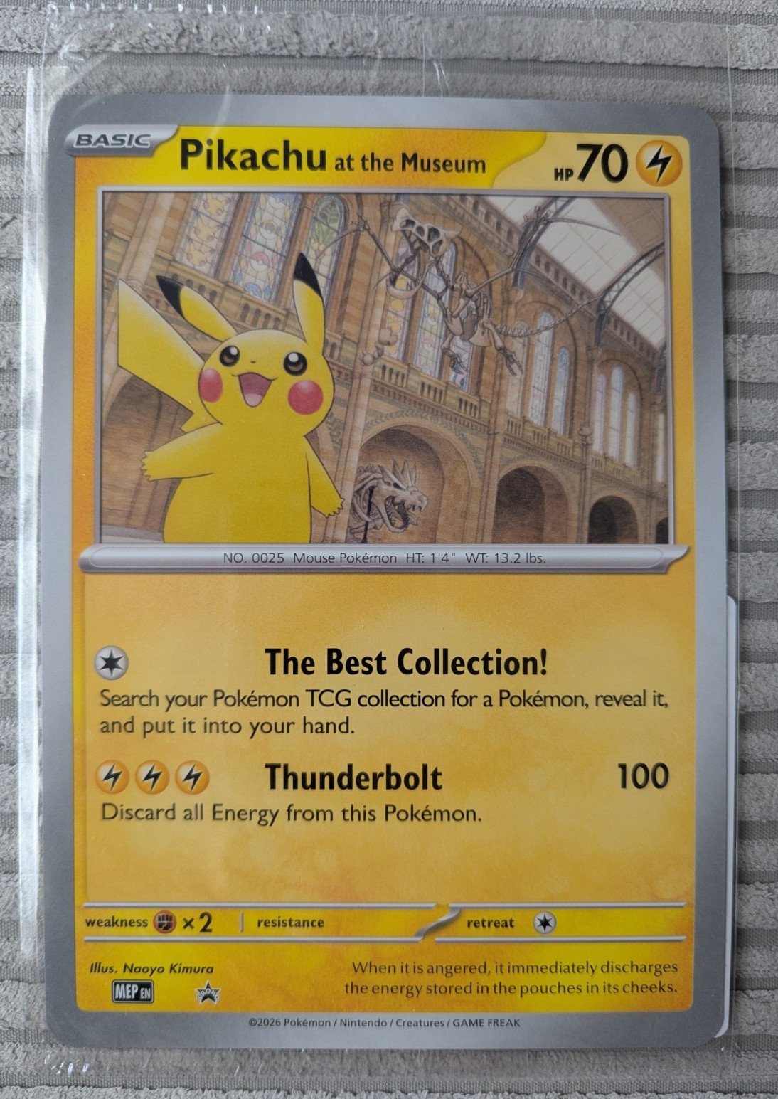 Pikachu At the Museum MEP Black Star Promo JUMBO Card - Pokemon TCG NM
