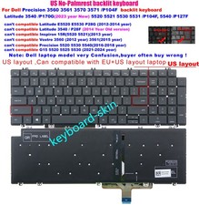 US Backlit Keyboard for Dell Latitude 3540 P170G 5520 5521 5530 5531 5540 P127F