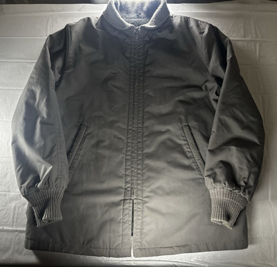 VTG 80s Eagle s Squire Faux Fur Lined Jacket Mens 46L Gray USA Made Vintage Coat