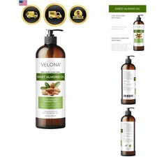 Sweet Almond Oil - 16 Fl Oz 100 Pure and Natural Carrier Oil Cold Pressed...