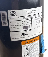 U.S. Motors V11384 P63FRJ-1753 1.5/1.0HP 3PH 460V/380-415V 56Y TEAO thumbnail 3