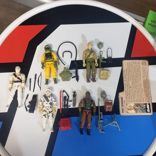 Vintage GI JOE Lot Complete STORM SHADOW DUKE Filecard AIRTIGHT ROADBLOCK