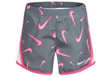 Nike Dri-Fit Girls Swooshfetti Tempo Shorts Size 4 Gray And Pink