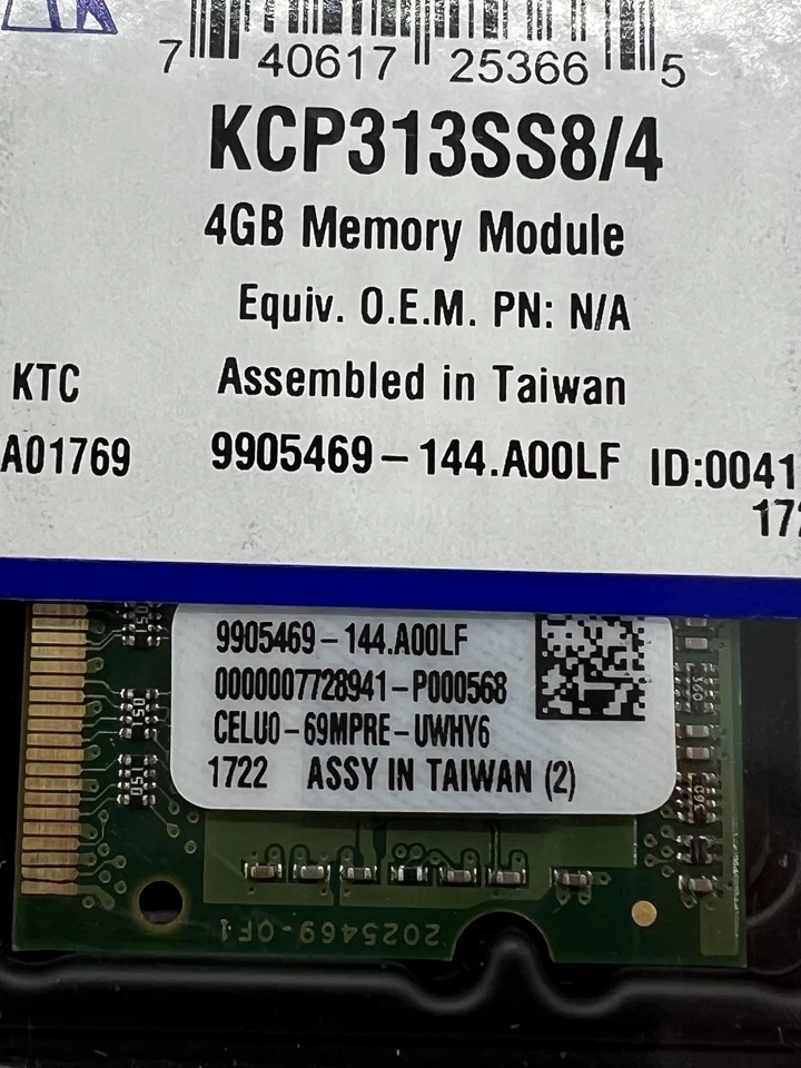 New Sealed 4GB Kingston KCP313SS8/4 DDR3 1333MT/s Non-ECC Memory SODIMM - Image 2 of 4