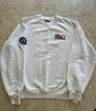 Malbon Golf Las Vegas Grand Prix F1 American Express Amex White Crewneck Size L