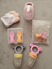 Cherub Baby food kit - fresh food feeder/pouch spoons/portable lids/Munchy mit.