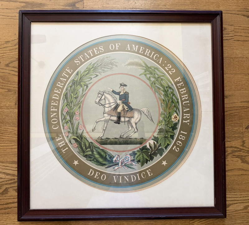 Original Antique The Great Seal of the Confederate States Lithograph dated 1911