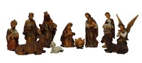 Krippenfiguren 11-Teilig Set FüR 9 Cm Figuren Polyresin Gebeizt