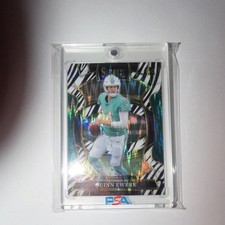 Panini 2025 Select Quinn Ewers Dolphins Rookie Zebra Prizm #82 PSA