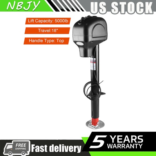 Electric Trailer Jack 5000lbs Power Tongue Jack W/Drop Leg for RV Trailer Camper