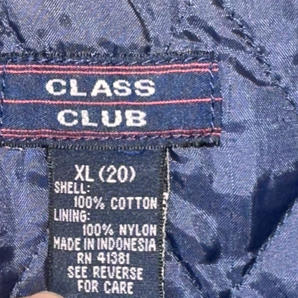 Vintage Class Club  Denim Jacket Bomber Jean Trucker Flight Corduroy Sz XL - Image 4 of 4
