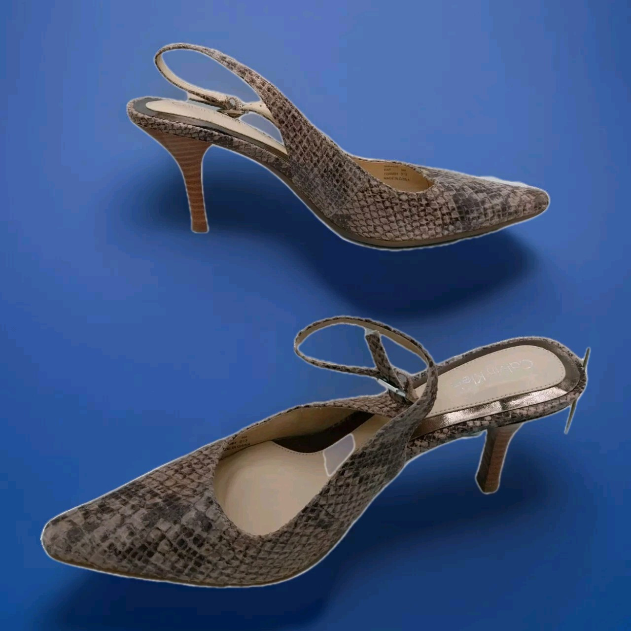 Calvin Klein Day Classic Python Print Leather Sli… - image 1