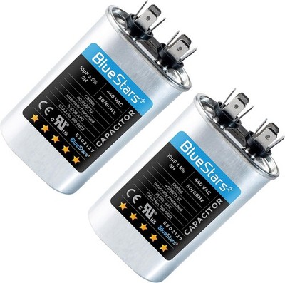 CBB65 Oval Run Start Capacitor 10uF 370 440V 2 Pack AC Unit Fan  Style: 10 MFD