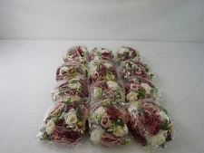 Hotop 12 Piece Flower Balls, Burgundy, Dusty Pink, Creamy White