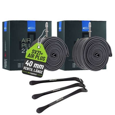 2x Schwalbe Fahrradschlauch SV21 AP AIR PLUS 27,5'' (40/62-584) mit 3 Reifenheber