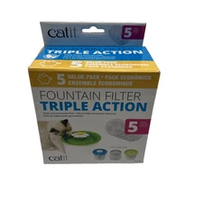 Catit Senses Triple Action Flower Fountain Filters 5 Pack Genuine Replacement