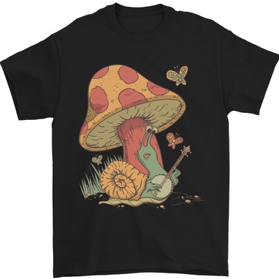 Snail Playing Guitar Rock Music Guitarist Mens T-Shirt 100% Cotton