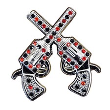 Set Of 16 Western Screw Back Concho Crystal Bling Cross Pistol Saddle