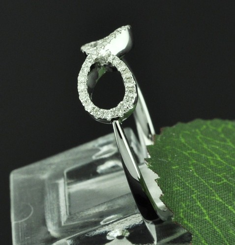 14k Solid White Gold Ladies infinity Natural Diamond Ring 0.26 ct  Figure 8 - Picture 5 of 6