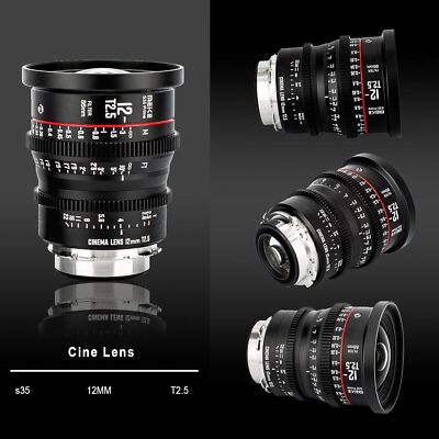 Meike S35 Prime 12mm T2.5 Manual Wide Angle Cinema Lens for Canon EF/PL-Mount 