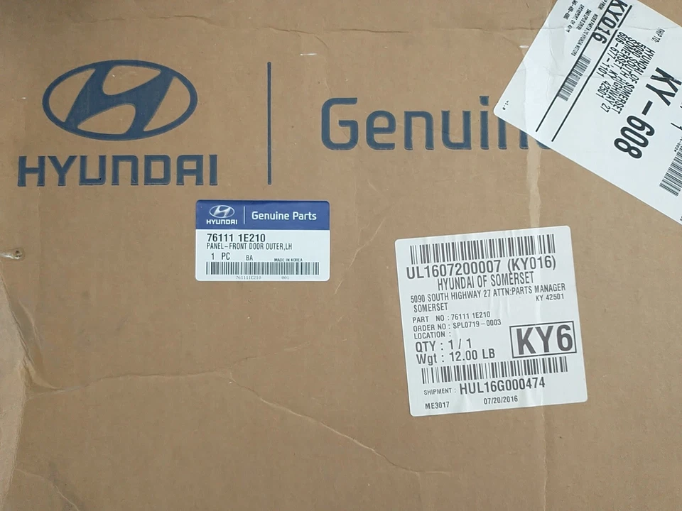 Panel de puerta exterior delantero izquierdo genuino Hyundai 76111 1E210 para Accent 2007-2011 OEM Foto 3 de 4