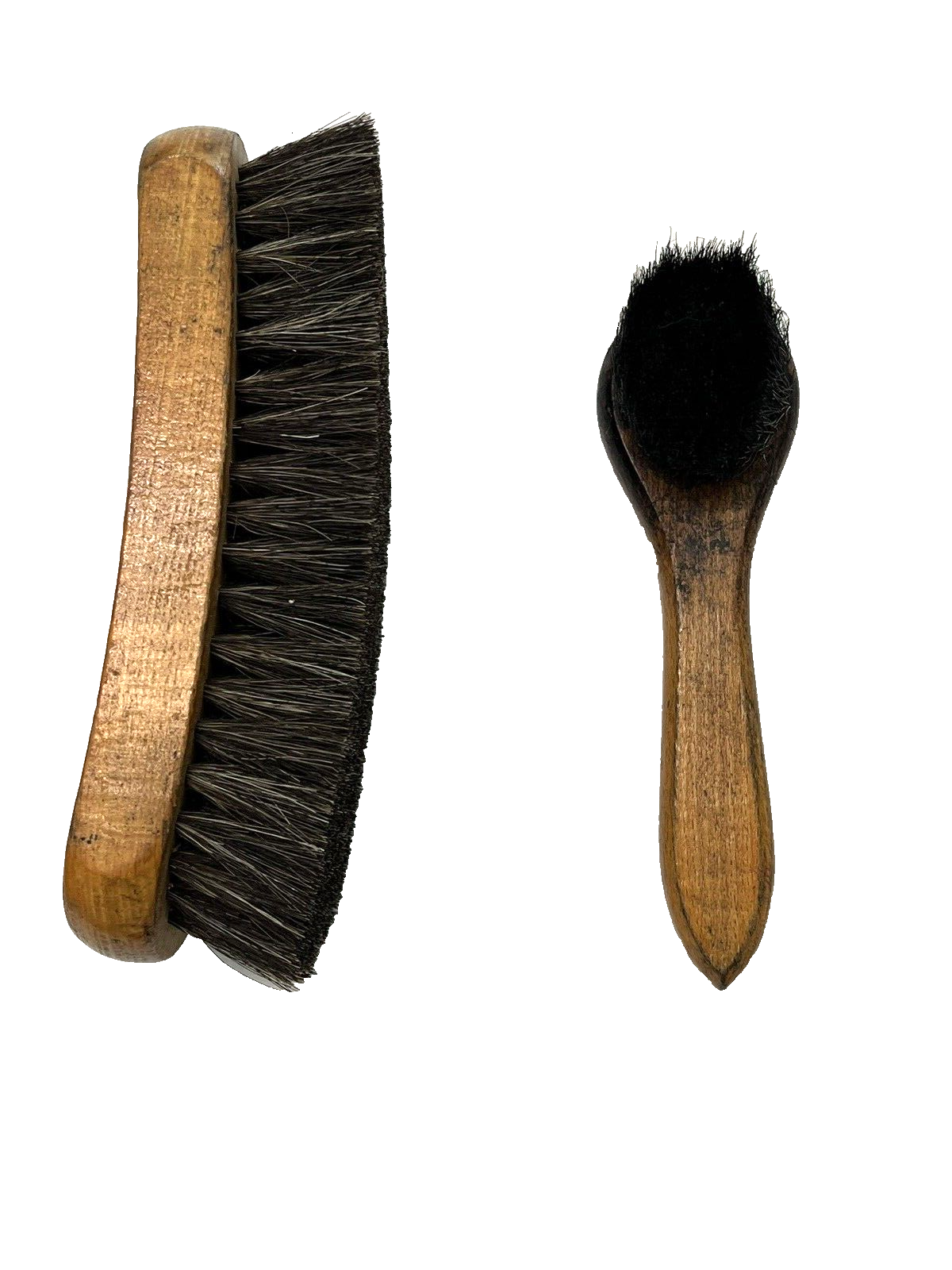Kiwi Brush Lot of 2 Vintage Horsehair Wood Shoe Shine Brushes eBay