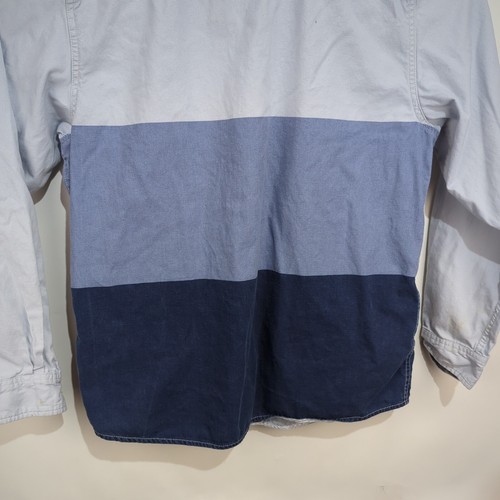 Modern Amusement Shirt Men's XL Hooded Color Block Button Down Long Sleeve Blue - Picture 20 of 21