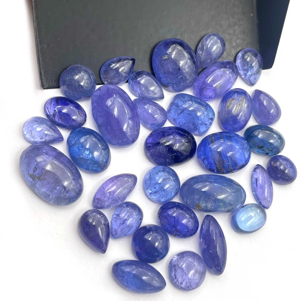 Natural Tanzanite Mix Shape Cabochon Loose Gemstone 18-20 Pcs 6*8-8*15 mm 50 CT - Image 2 of 4