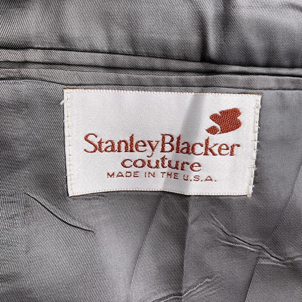 Stanley Blacker Suit Men 44/36W 27.5L Gray Flannel Wool Stanley Blacker Suit Men 44/36W 27.5L Gray Flannel Wool