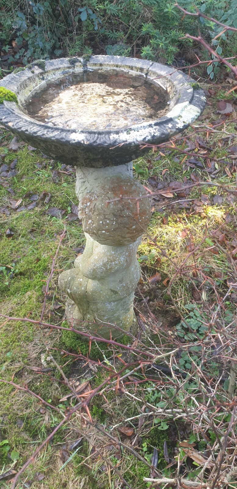 Solid Stone Cherrub Bird Bath eBay