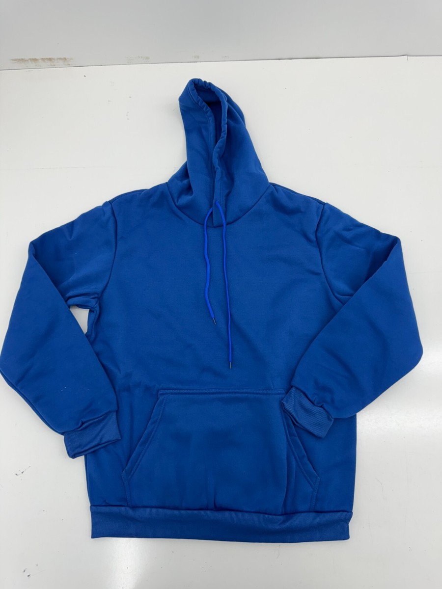 Shein Solid Blue Pullover Hoodie Mens Size Medium