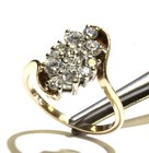 14k yellow gold 1.29ct SI1-2 H round diamond cluster band ring 4.2g womens 7.75 — photo 5