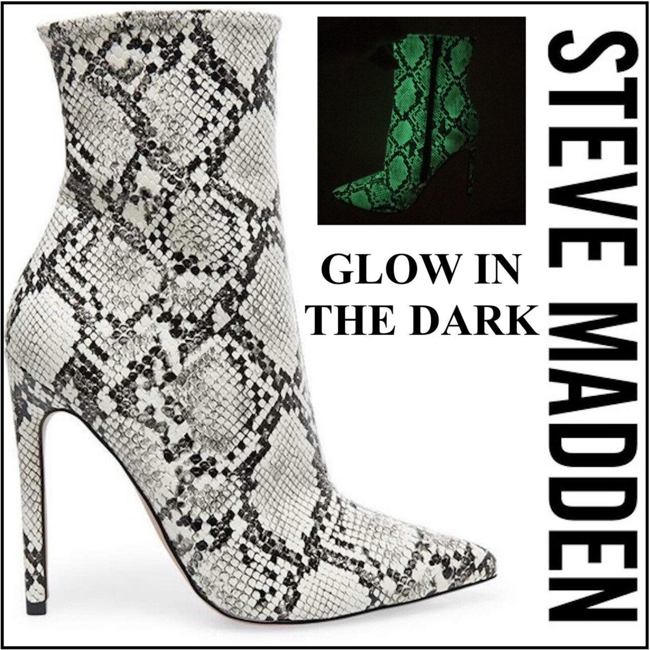 glow pointed toe bootie