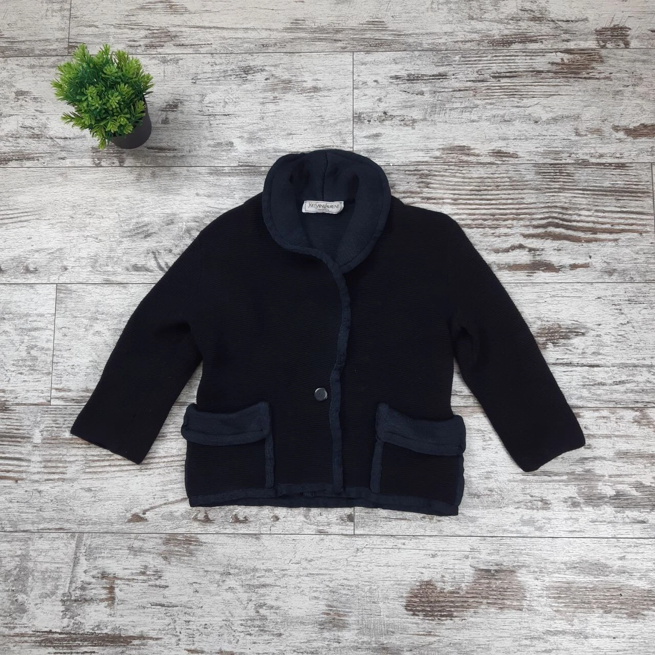 SAINT LAURENT (YSL) Maglione cardigan vintage YSL Yves Saint Laurent in lana con bottoni taglia 46