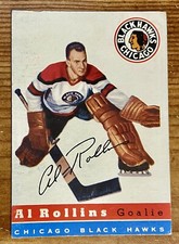 1954-55 TOPPS  #25 AL ROLLINS!! CHICAGO BLACK HAWKS!! VG+ EX!!