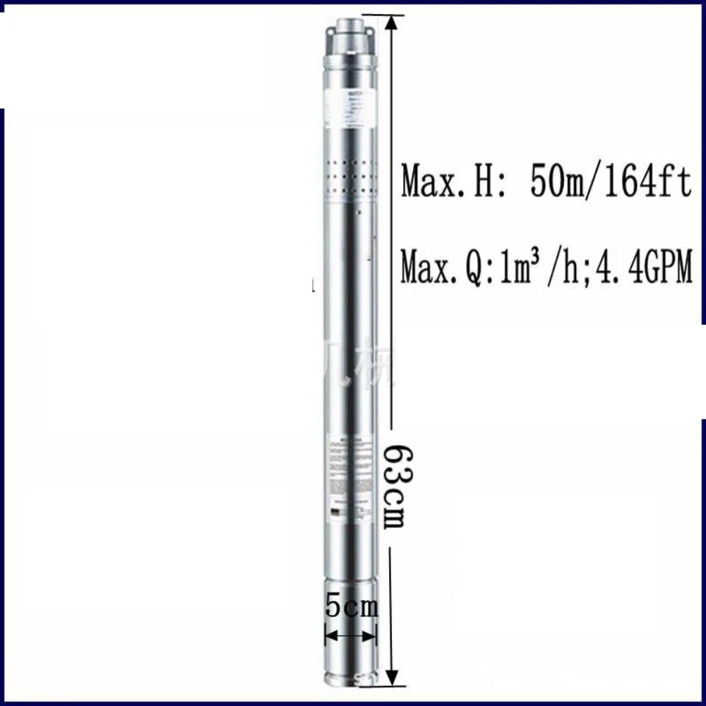 220v 50Mm Diameter Submersible Well Pump, Pump Body Submersible Deep Well Pump