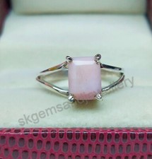 Natural Pink Opal Ring 925 Sterling Silver Gemstone Ring Handmade Fine Jewelry
